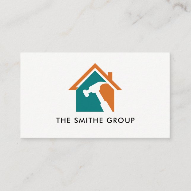 Venture Capitalist | Corporate | Hammer Home Logo Business Card (Front)