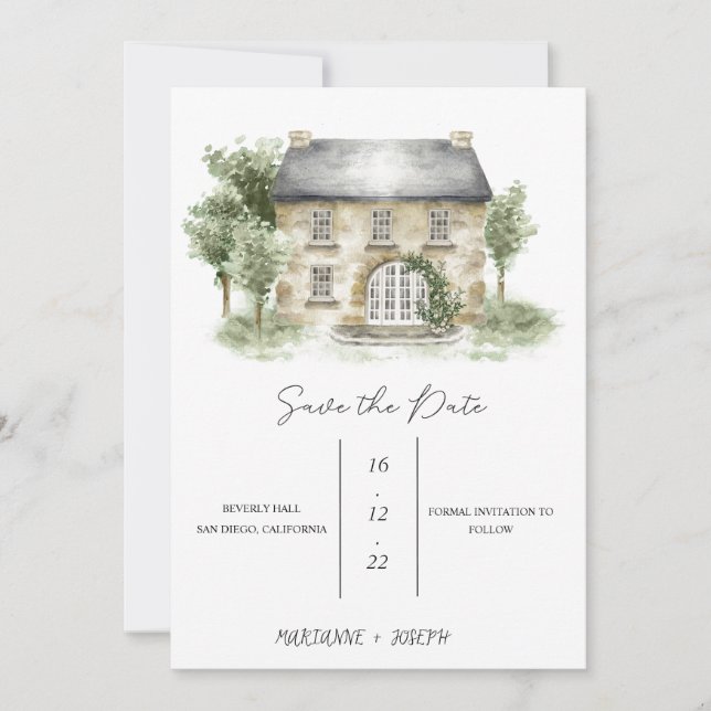 VENUE PAINTING SAVE THE DATE INVITATION (Front)