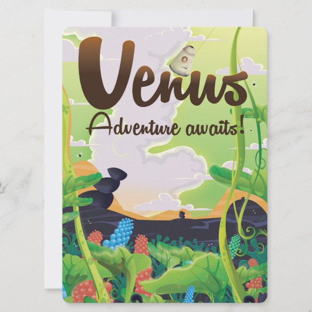Venus Adventure Awaits! travel poster Invitation (Front)