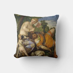 Venus and Adonis (by Paolo Veronese) Cushion