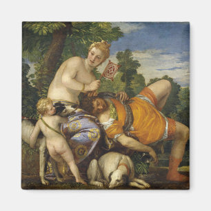 Venus and Adonis (by Paolo Veronese) Magnet