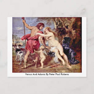 Venus And Adonis By Peter Paul Rubens Postcard