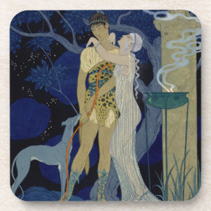 Venus and Adonis (colour litho) Coaster