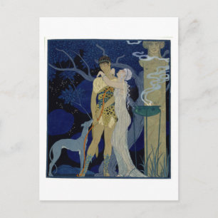 Venus and Adonis (colour litho) Postcard
