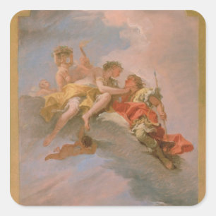 Venus and Adonis (oil on canvas) Square Sticker