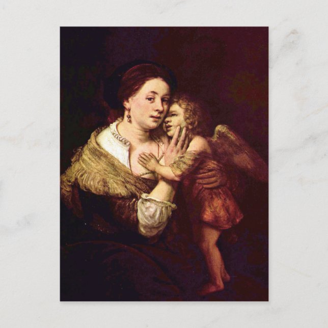 Venus and Cupid by Rembrandt Harmenszoon van Rijn Postcard (Front)
