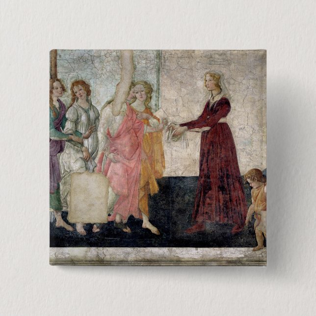 Venus and the Graces 15 Cm Square Badge (Front)