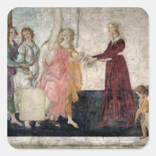 Venus and the Graces Square Sticker (Front)