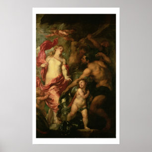 Venus asking Vulcan for the Armour of Aeneas (oil Poster