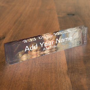 Venus Blindfolding Cupid Desk Organiser Nameplate
