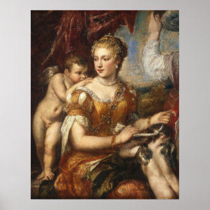 Venus Blindfolding Cupid - Titian Fine Art Poster