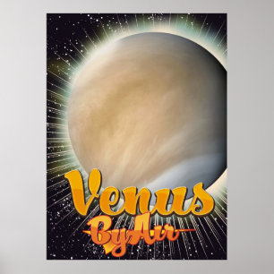 Venus By Air Vintage flight poster