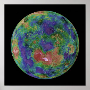 Venus centered on the North Pole Poster