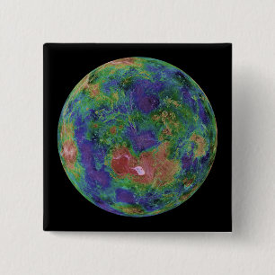 Venus centred on the North Pole 15 Cm Square Badge