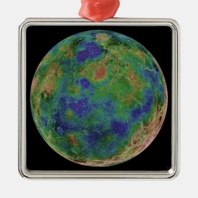 Venus centred on the South Pole Metal Tree Decoration (Front)