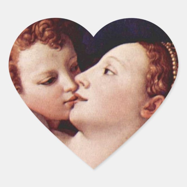 Venus Cupid Folly and Time by Bronzino heart Stick Sticker (Front)
