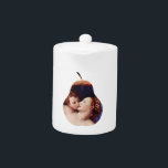 Venus Cupid Folly and Time by Bronzino Teapot<br><div class="desc">After Venus,  Cupid,  Folly,  and Time by Agnolo Bronzino. Detail of the painting into a pear. Customisable white ceramic teapot: You can easily add text. Don't forget the whole collection.</div>