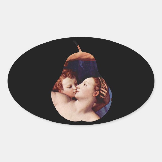 Venus Cupid Folly Time by Bronzino Oval Sticker (Front)