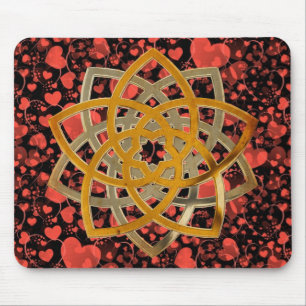 Venus Flower Duo - antique metal heart pattern Mouse Mat