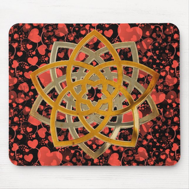 Venus Flower Duo - antique metal | heart pattern Mouse Mat (Front)