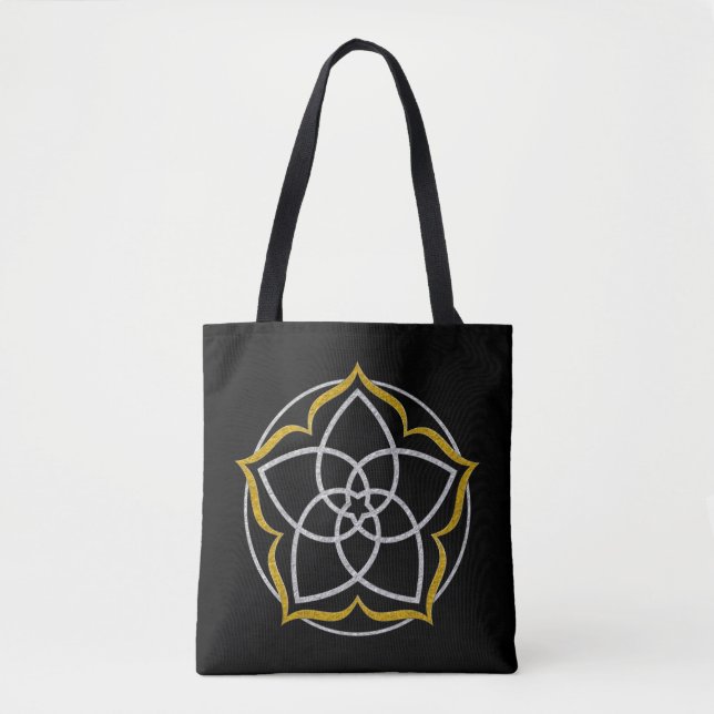 Venus Flower Lotus silver gold Tote Bag (Front)