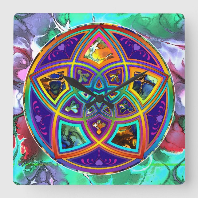 Venus Flower of Love fineART Flower Power / Square Square Wall Clock (Front)