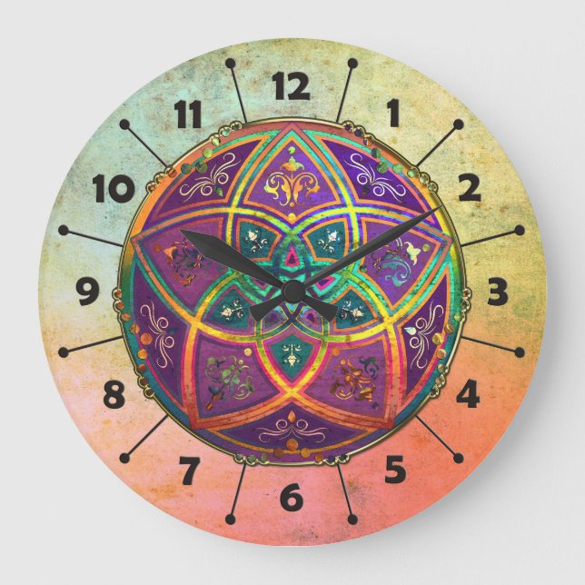 Venus Flower of Love fineART Oriental Antique Gold Large Clock (Front)