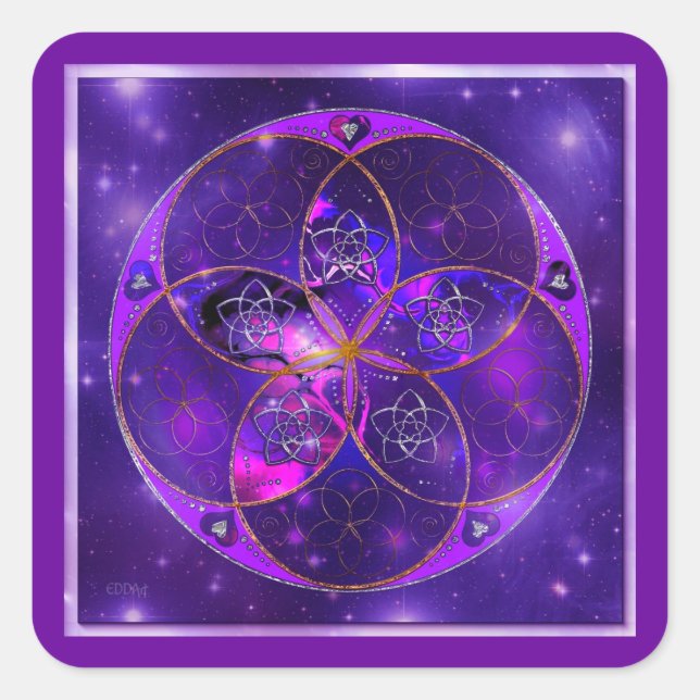 Venus Flower of Love fineART Universe Square Sticker (Front)