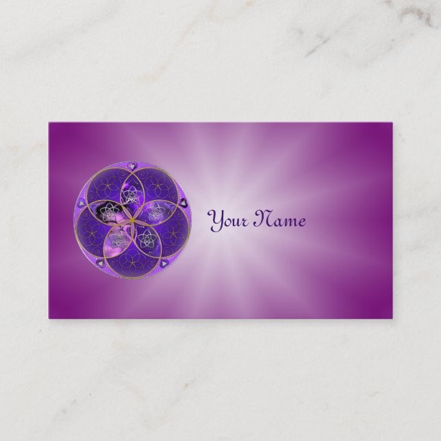 Venus Flower of Love fineART violet pink Business Card (Front)