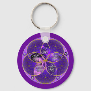 Venus Flower of Love fineART violet pink Key Ring