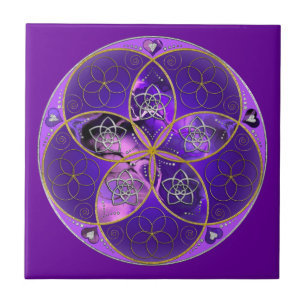 Venus Flower of Love fineART violet pink Tile
