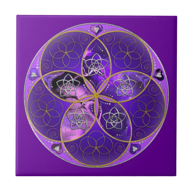 Venus Flower of Love fineART violet pink Tile (Front)