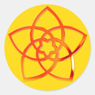 Venus flower / Venus Flower RED   yellow Classic Round Sticker