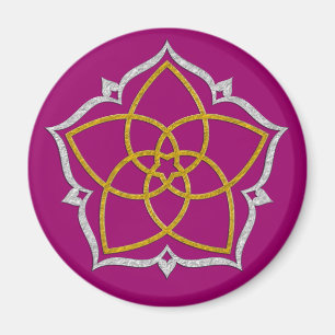 VENUS FLOWER / Venusblume Lotus GOLD SILVER Magnet