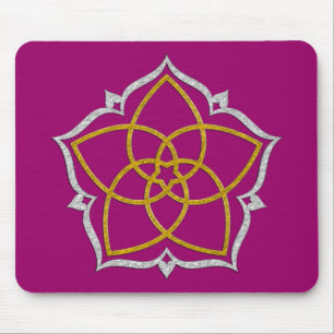 VENUS FLOWER / Venusblume Lotus GOLD SILVER Mouse Mat