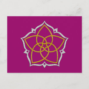 VENUS FLOWER / Venusblume Lotus GOLD SILVER Postcard