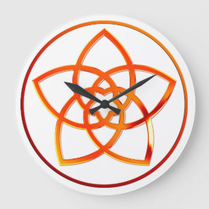 VENUS FLOWER / Venusblume - red metal Large Clock