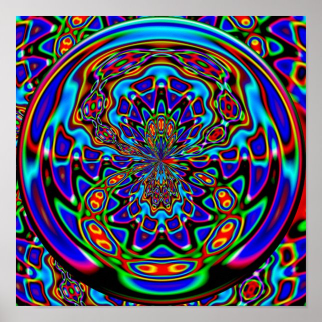 Venus Fly Trap Abstract Digital Poster (Front)