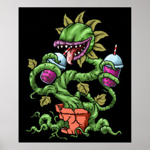 Venus Fly Trap Bubble Tea Gift Carnivorous Plants Poster