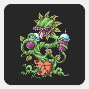 Venus Fly Trap Bubble Tea Gift Carnivorous Plants Square Sticker
