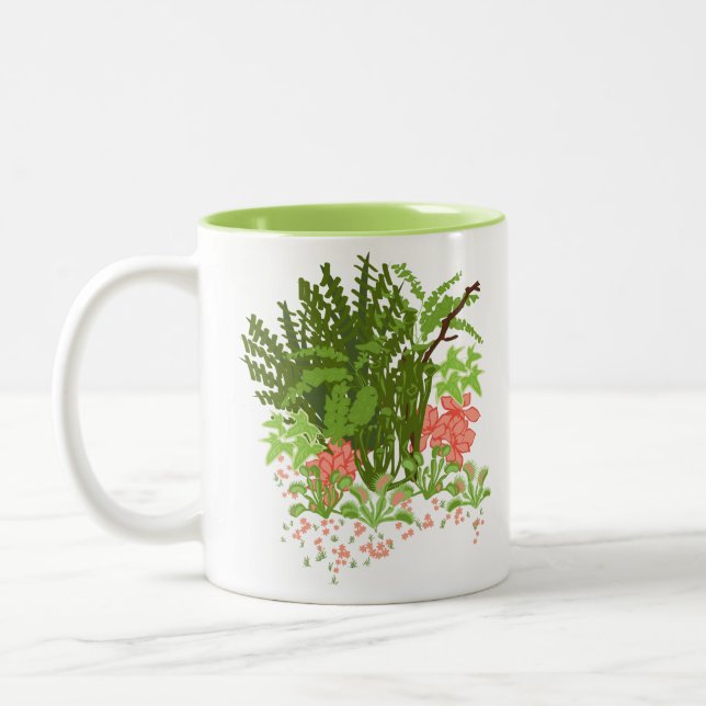 venus fly trap garden Two-Tone coffee mug (Left)