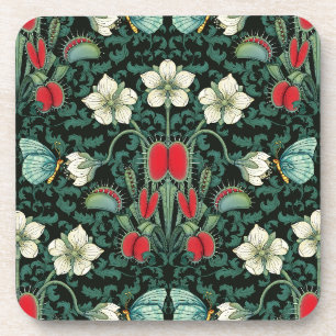 Venus Flytrap and Blue Butterfly Botanical Coaster