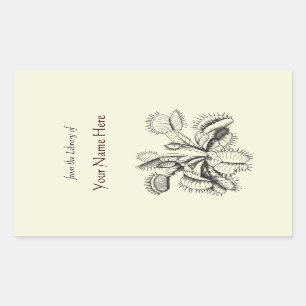 Venus Flytrap Bookplate Rectangular Sticker