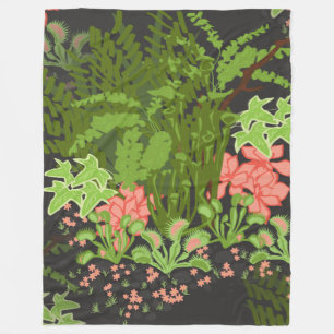venus flytrap floral fleece blanket