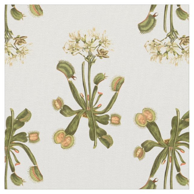 venus flytrap floral flowers fabric (Close Up)