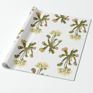 venus flytrap floral flowers wrapping paper