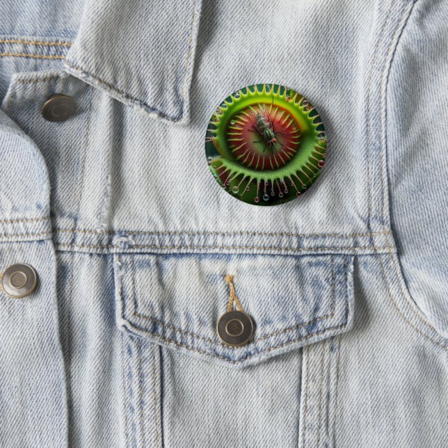 Venus Flytrap Floral Fun Bold Whimsical  6 Cm Round Badge (In Situ)