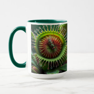 Venus Flytrap Floral Green and Red  Mug