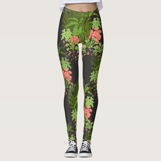 venus flytrap floral leggings (Front)