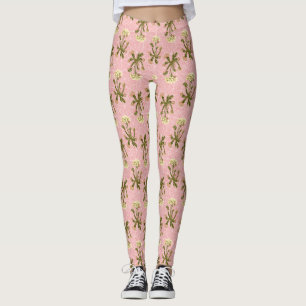 venus flytrap floral spider web leggings
